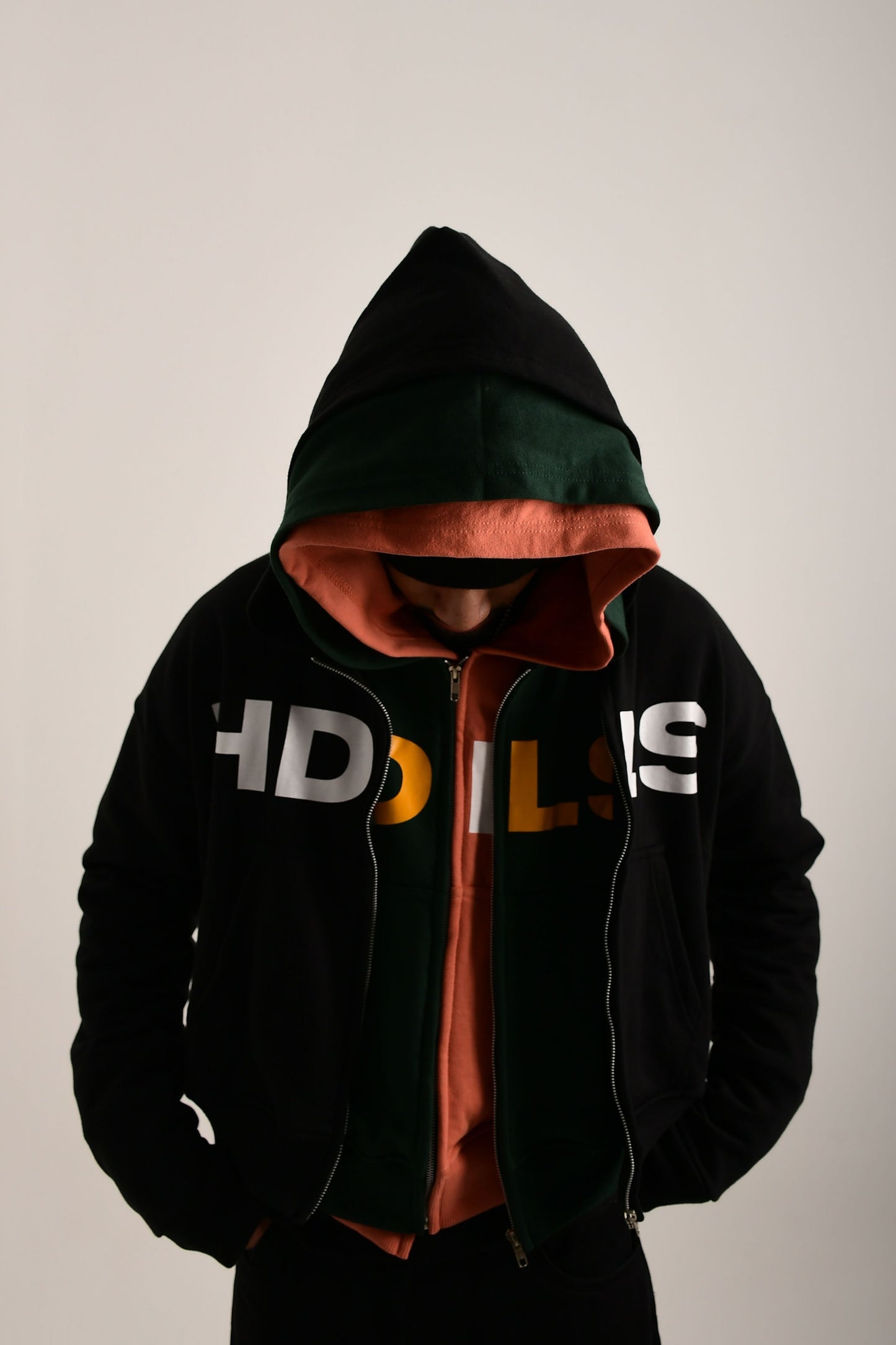 HDLS 'SPELL OUT' ZIP UP [SALMON]